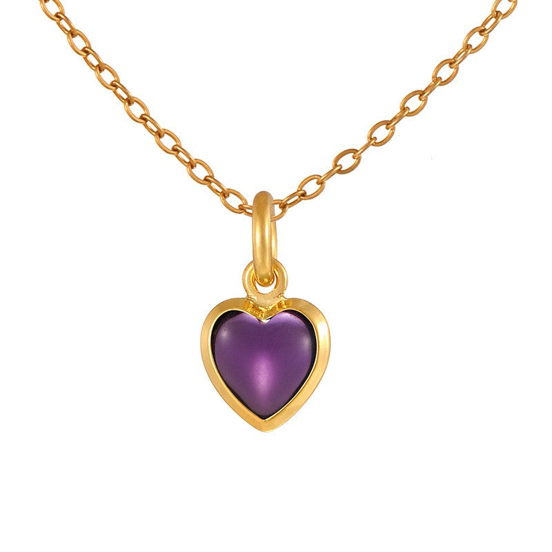 Dainty Rainbow Heart Choker Necklace