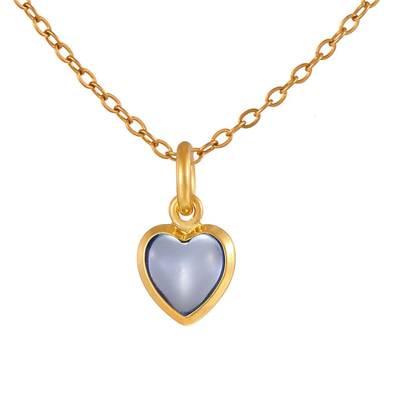 Dainty Rainbow Heart Choker Necklace