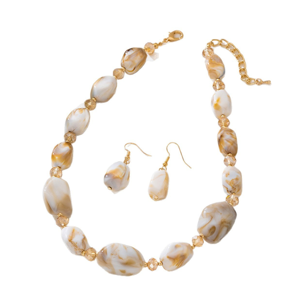 Classy Vintage Irregular Acrylic Necklace & Earring Set