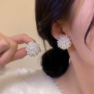 Romantic Faux Pearl Firework Stud Earrings