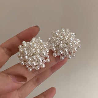 Romantic Faux Pearl Firework Stud Earrings