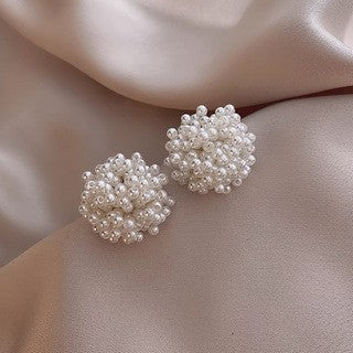 Romantic Faux Pearl Firework Stud Earrings