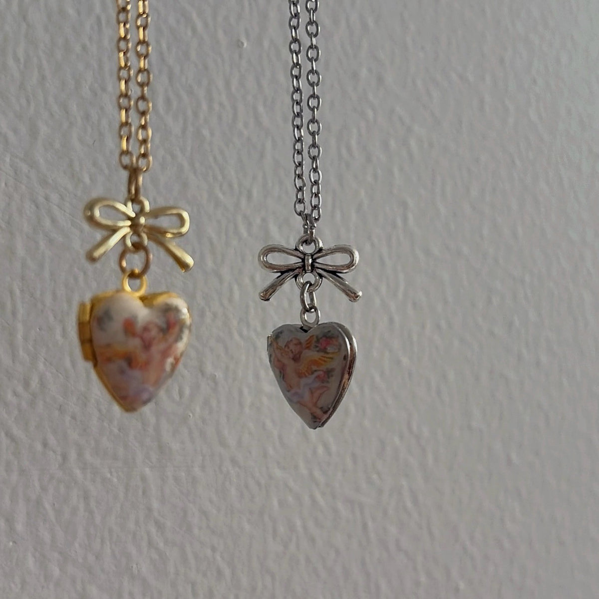 Romantic Cherub Heart Locket Necklace
