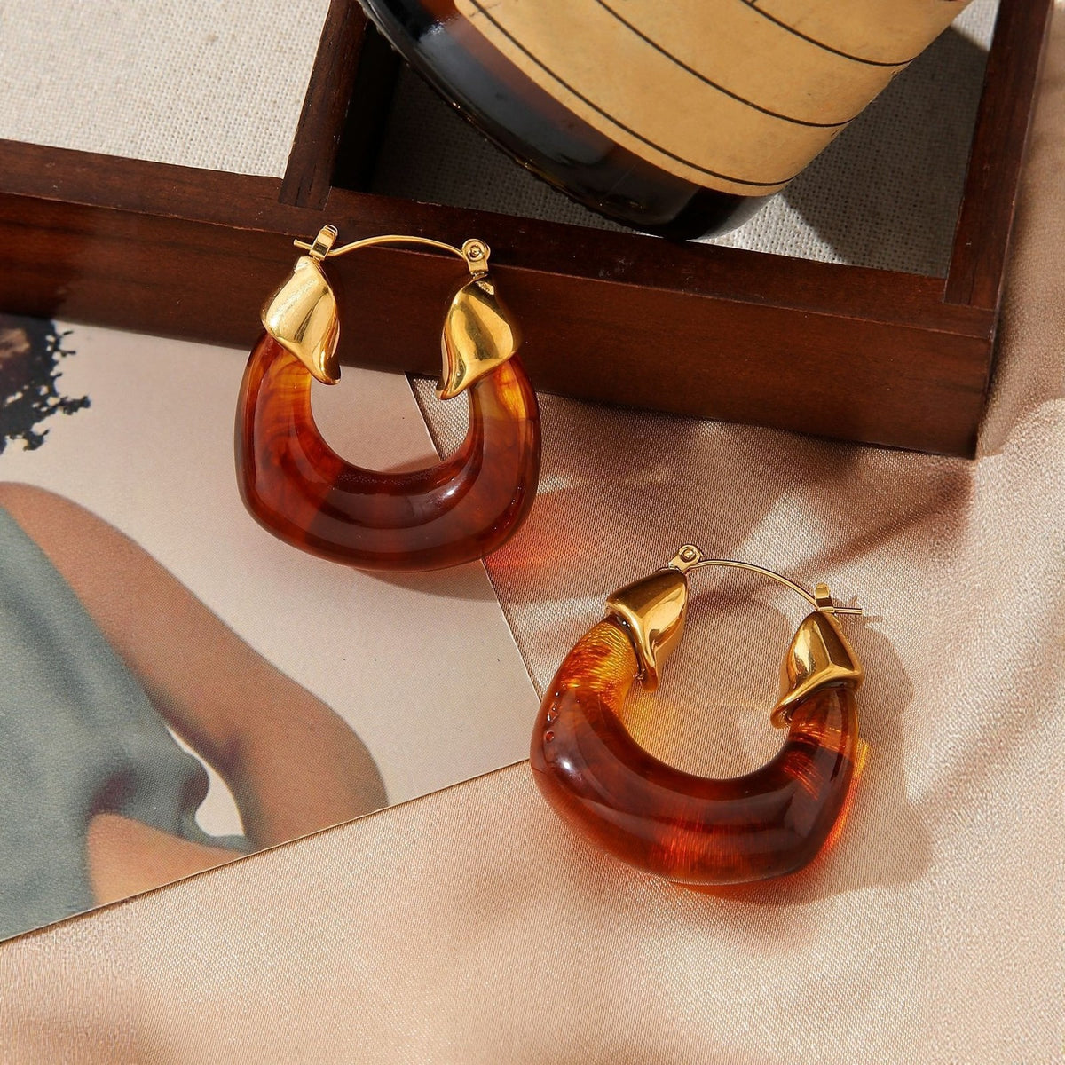 Classy Geometric Acrylic Hoop Earrings