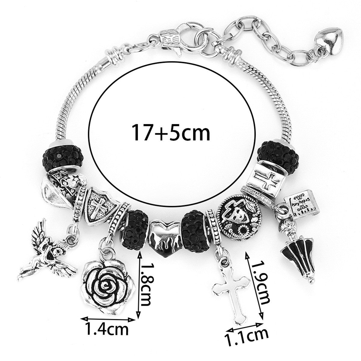 Classy Themed Snake Chain Charm Bracelet