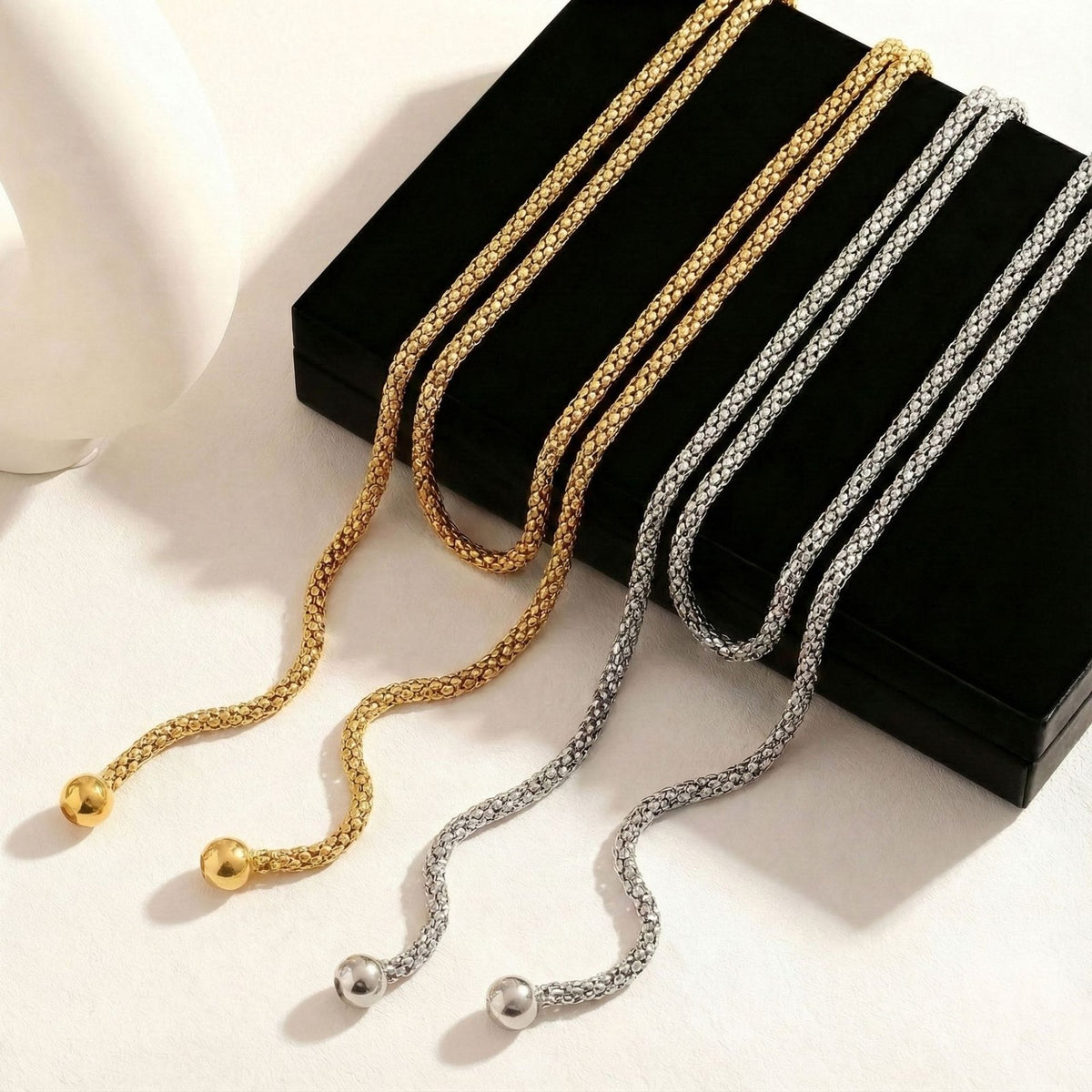 Elegant Multi-Strand Wrap Choker Necklace