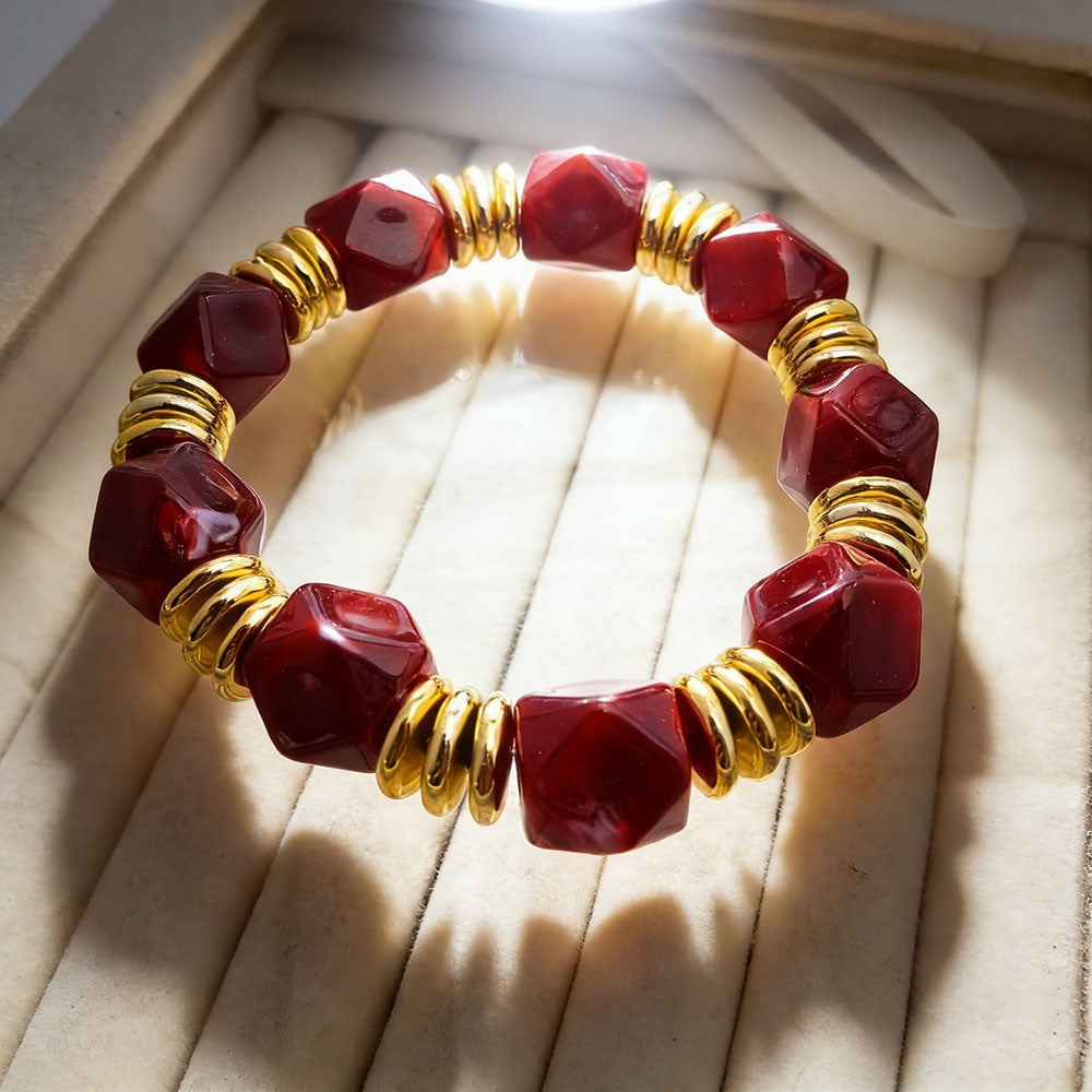Boho Geometric Acrylic Stretch Bracelet