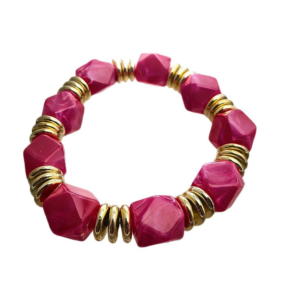 Boho Geometric Acrylic Stretch Bracelet