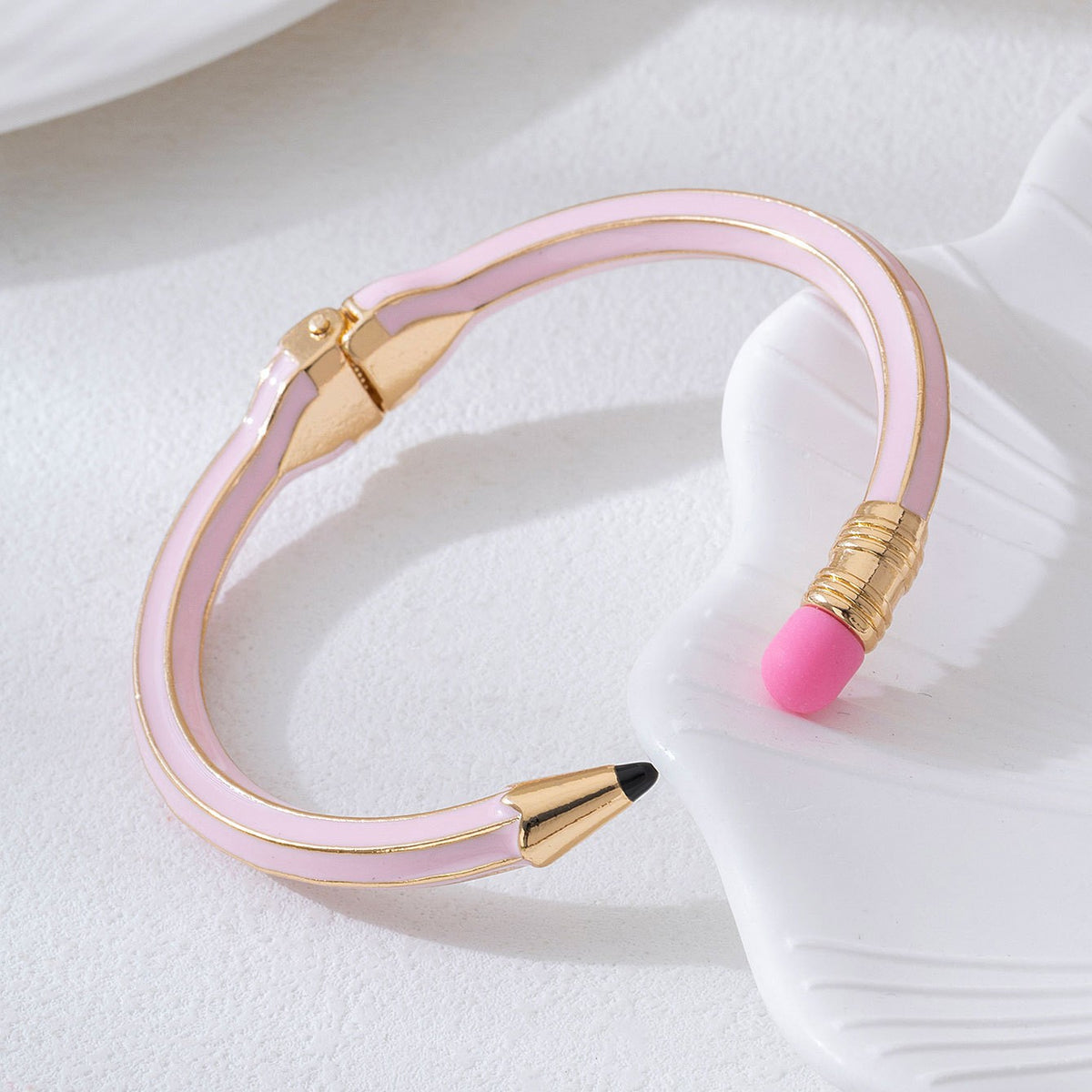 Classy Pencil Motif Open Cuff Bracelet