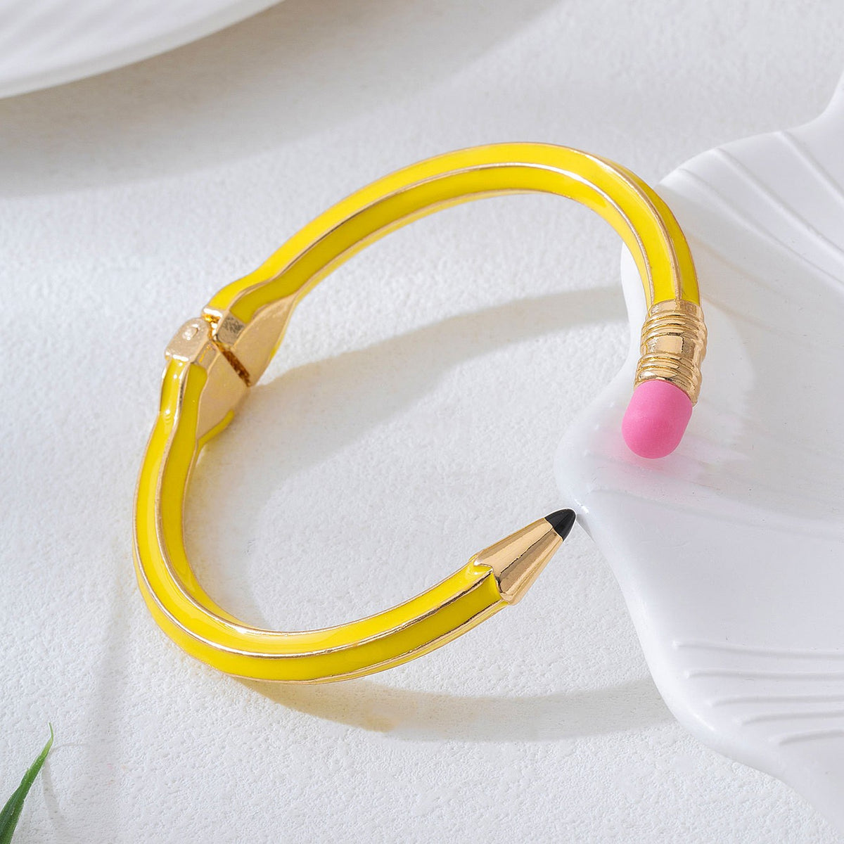 Classy Pencil Motif Open Cuff Bracelet