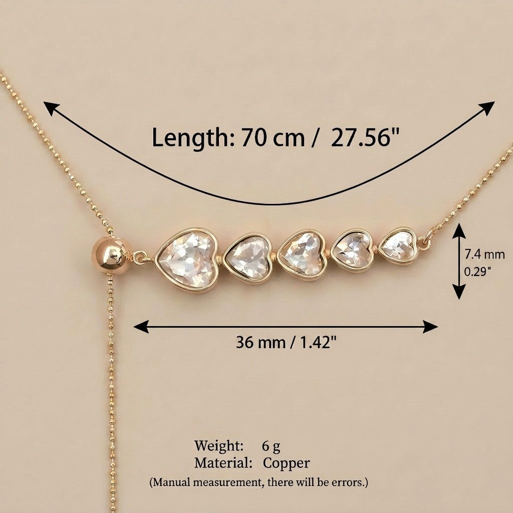 Dainty Layered Heart Y-Necklace