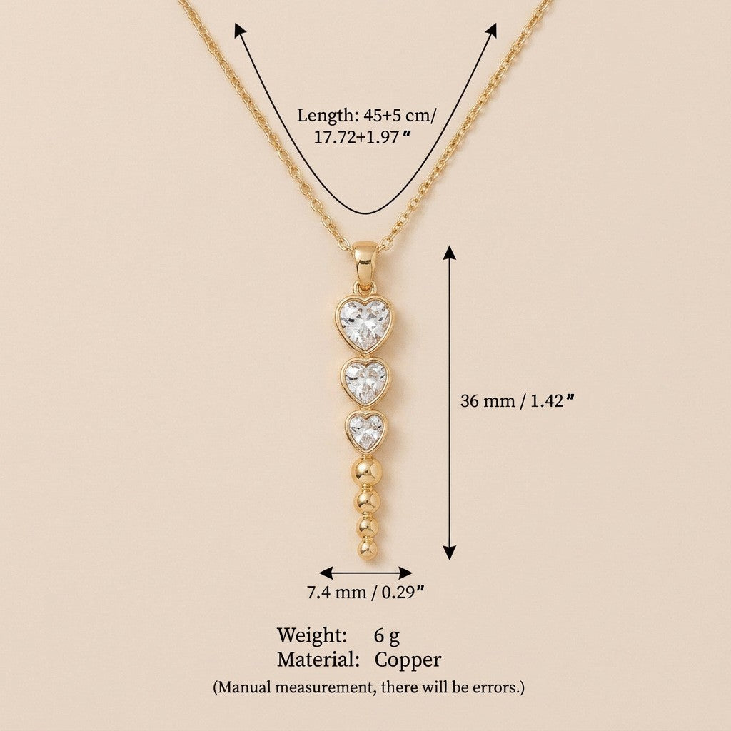 Dainty Layered Heart Y-Necklace