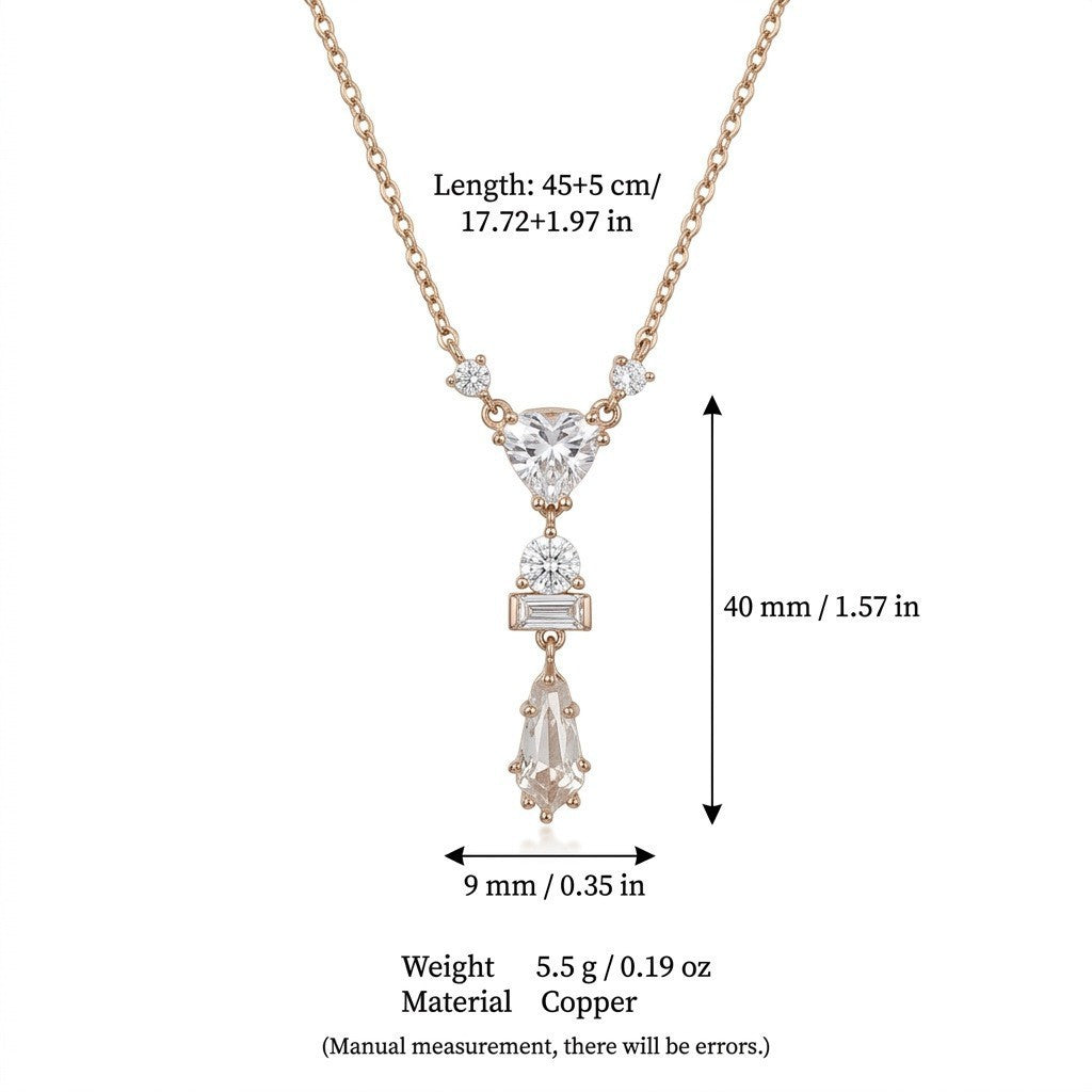 Dainty Layered Heart Y-Necklace