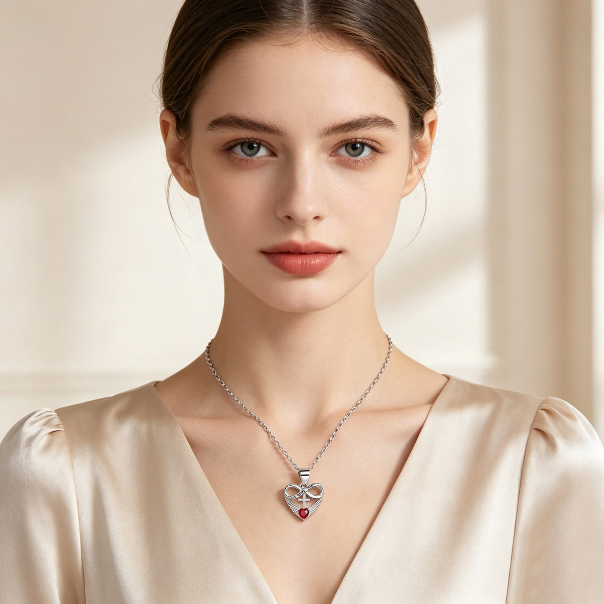 Romantic Infinity Cross & Heart Necklace