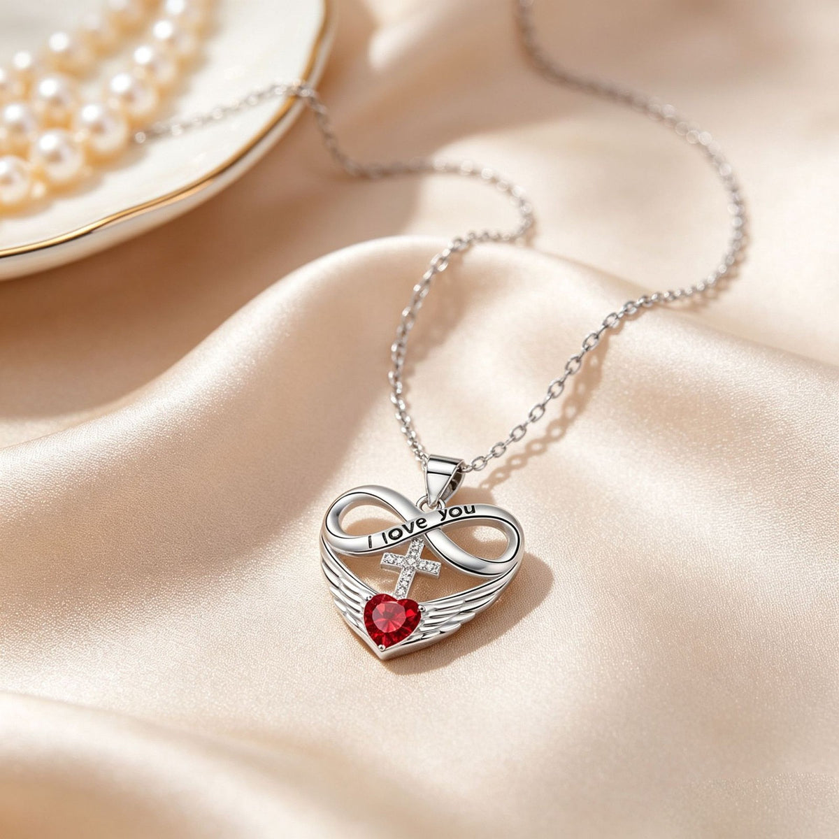 Romantic Infinity Cross & Heart Necklace