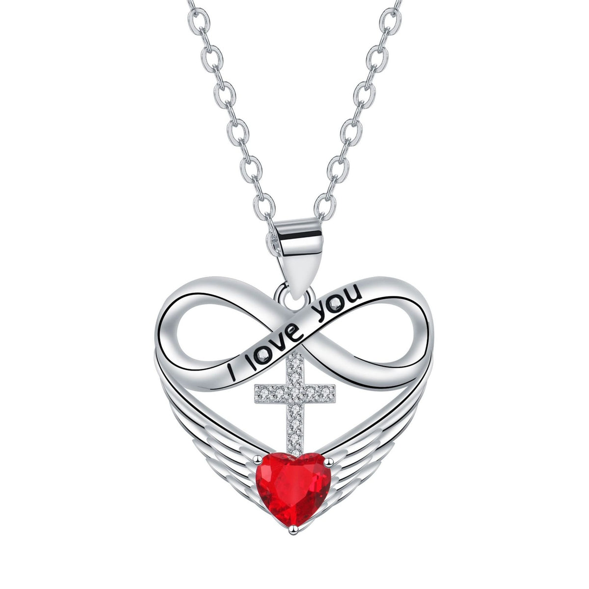 Romantic Infinity Cross & Heart Necklace