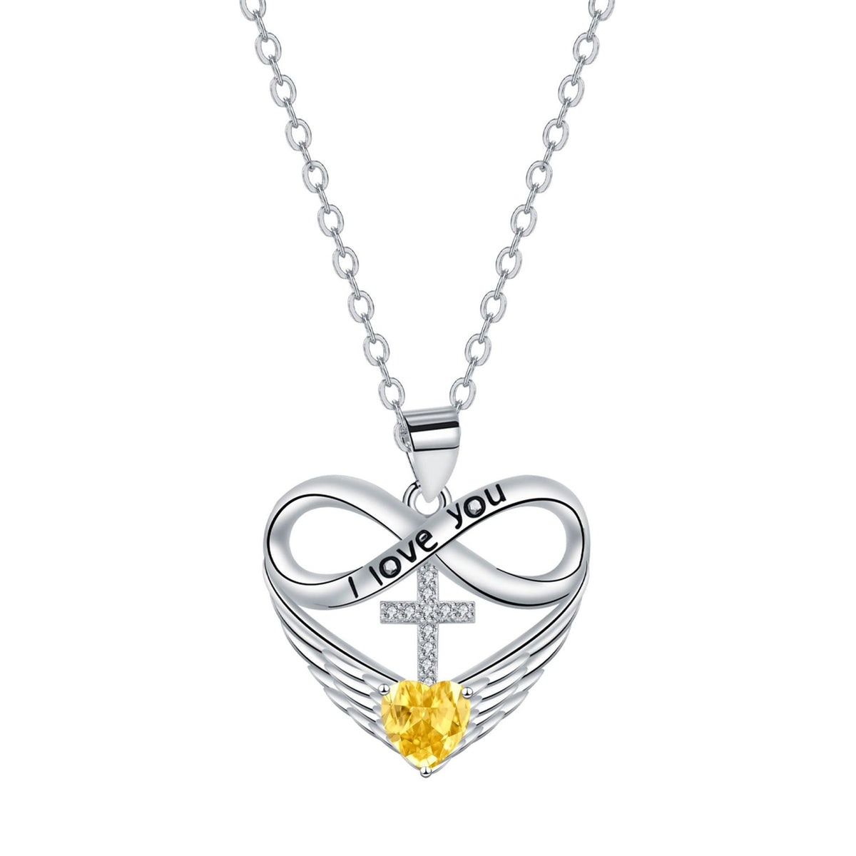 Romantic Infinity Cross & Heart Necklace