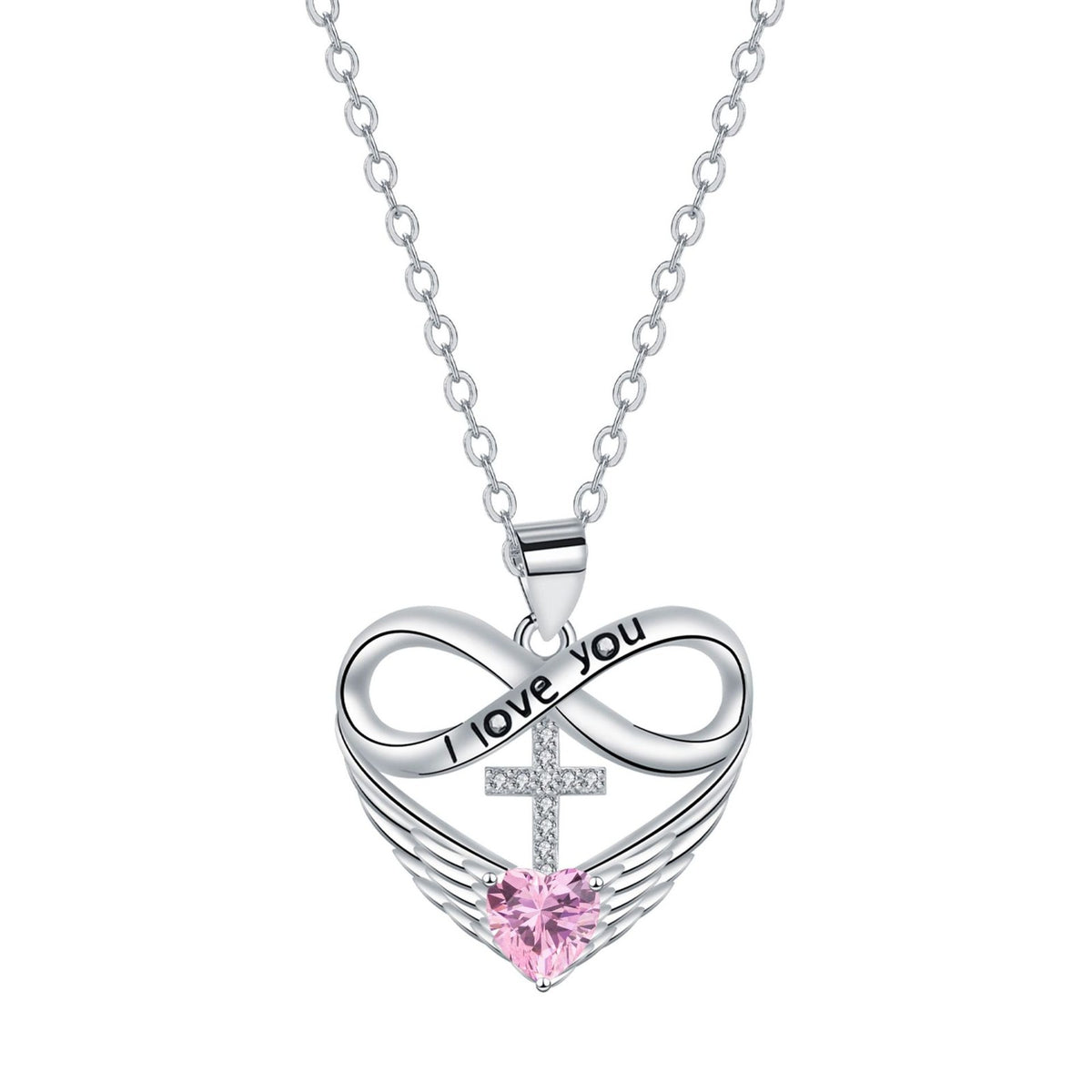 Romantic Infinity Cross & Heart Necklace
