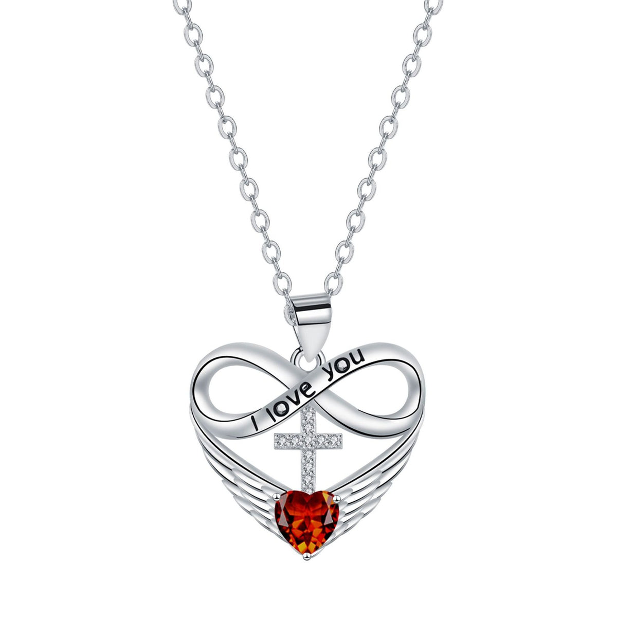 Romantic Infinity Cross & Heart Necklace