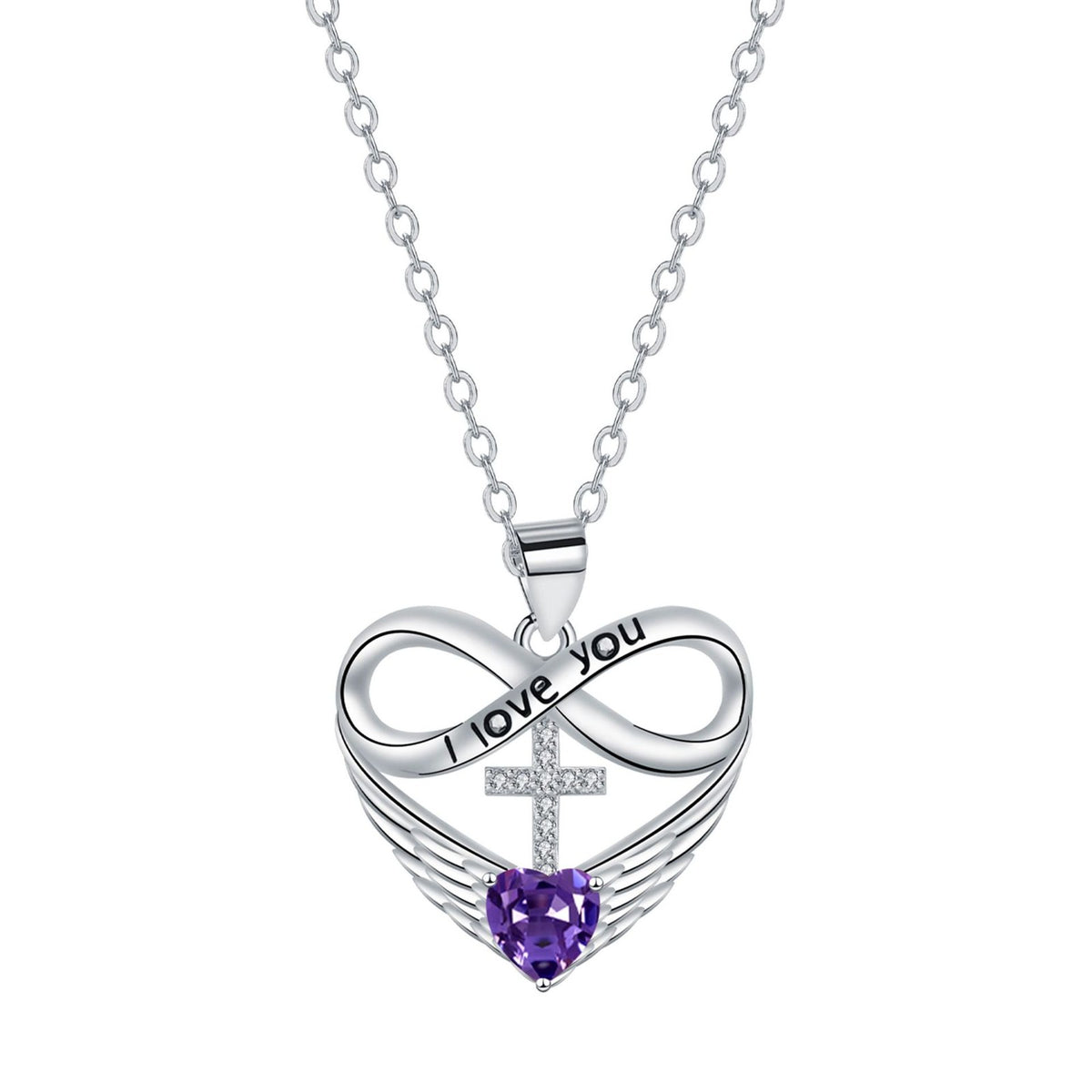 Romantic Infinity Cross & Heart Necklace