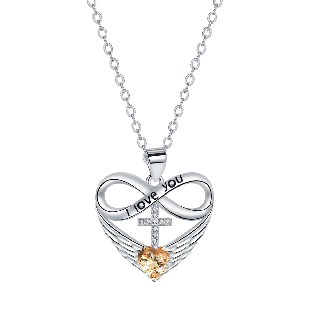 Romantic Infinity Cross & Heart Necklace