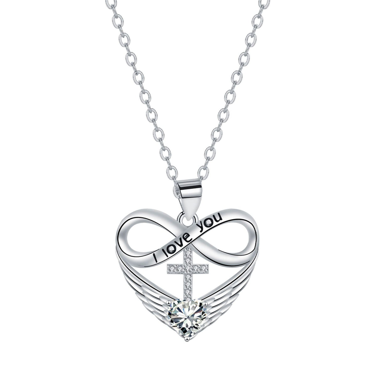Romantic Infinity Cross & Heart Necklace
