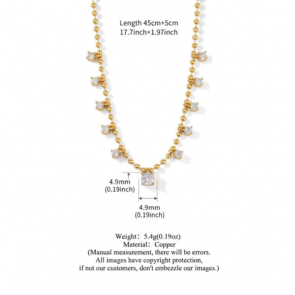 Dainty Marquise & Drop CZ Layered Necklace