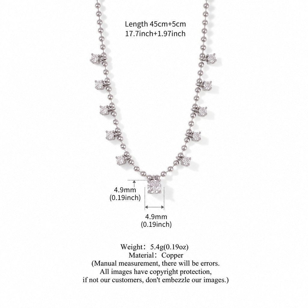 Dainty Marquise & Drop CZ Layered Necklace