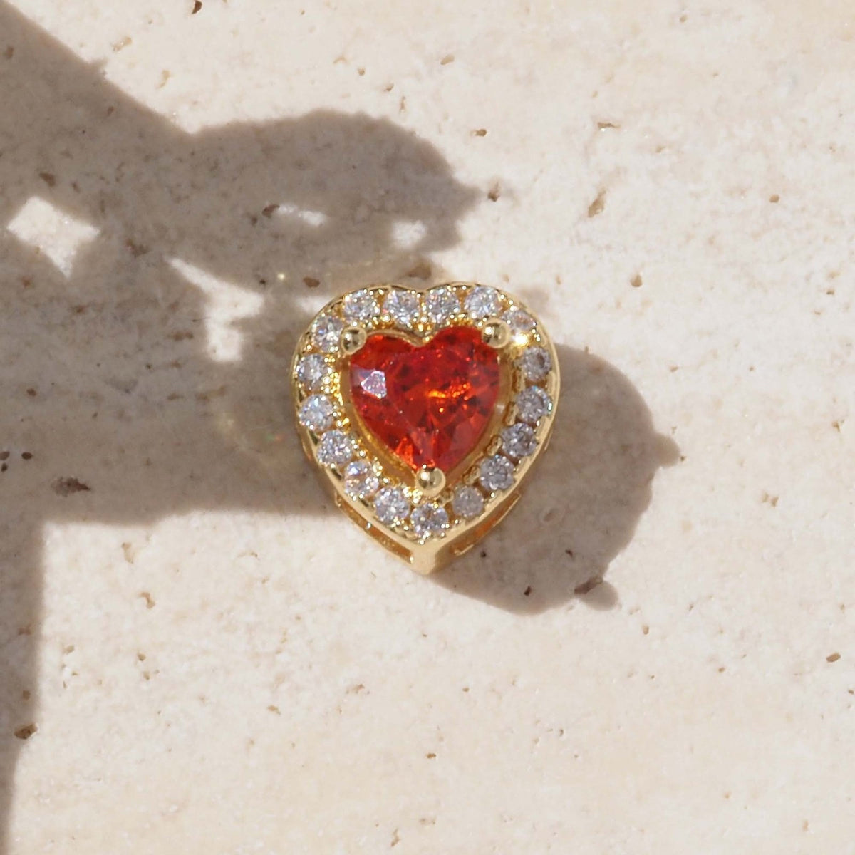 18k Dainty Heart Birthstone Initial Necklace