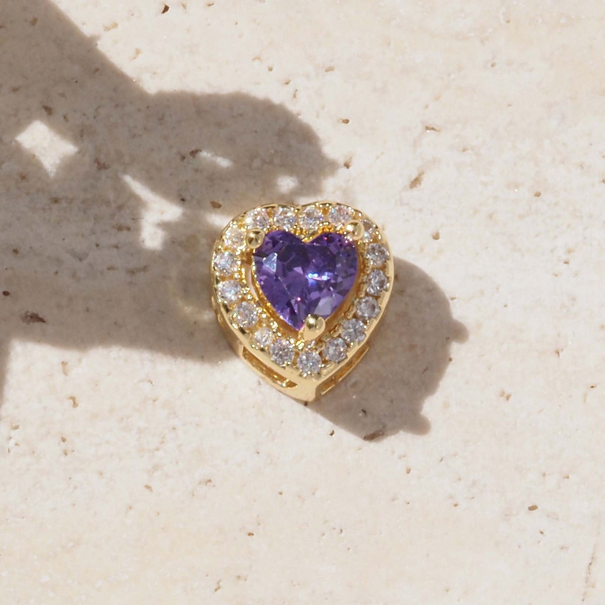 18k Dainty Heart Birthstone Initial Necklace