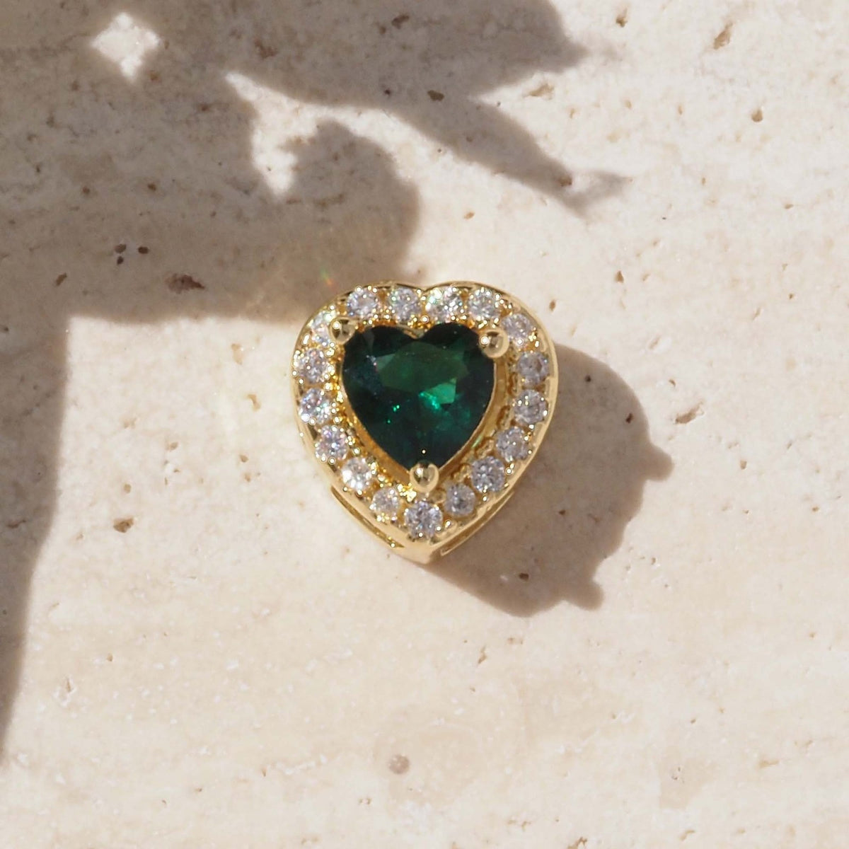18k Dainty Heart Birthstone Initial Necklace
