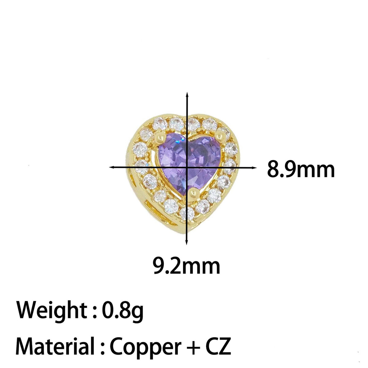 18k Dainty Heart Birthstone Initial Necklace
