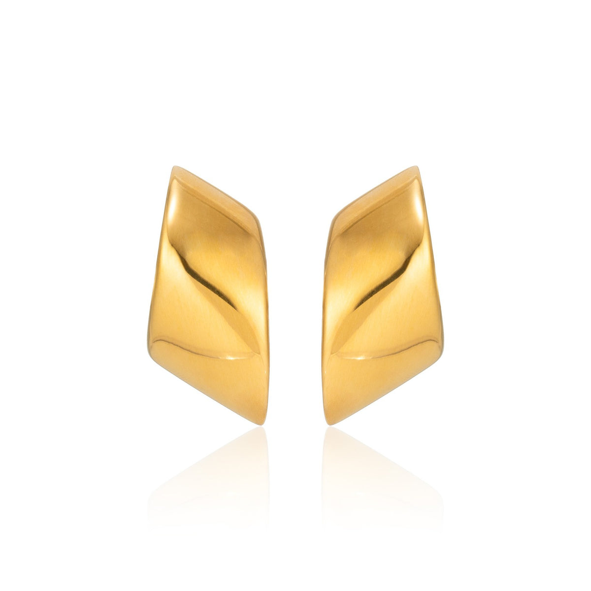 18k Classy Geometric Curve Stud Earrings