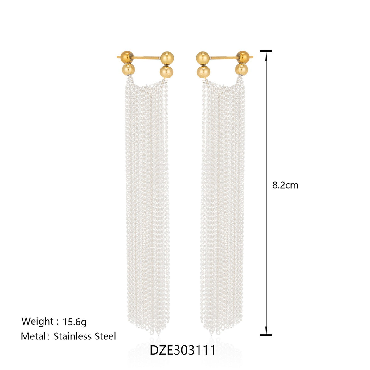 18k Dainty Bead Fringe Earrings