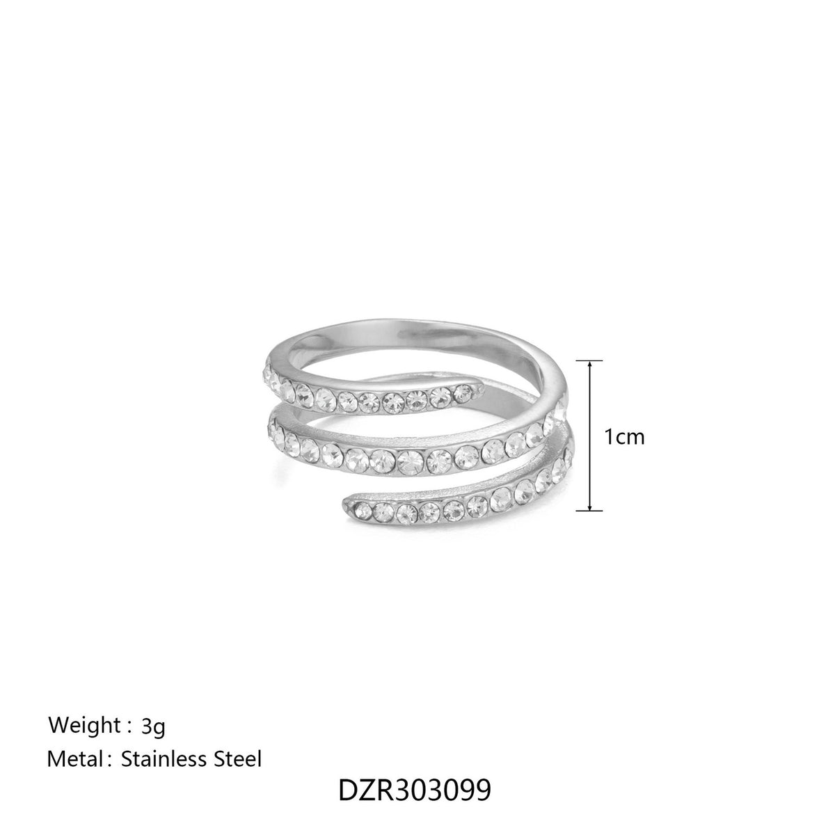 18k Classy Triple Wrap Pave Ring