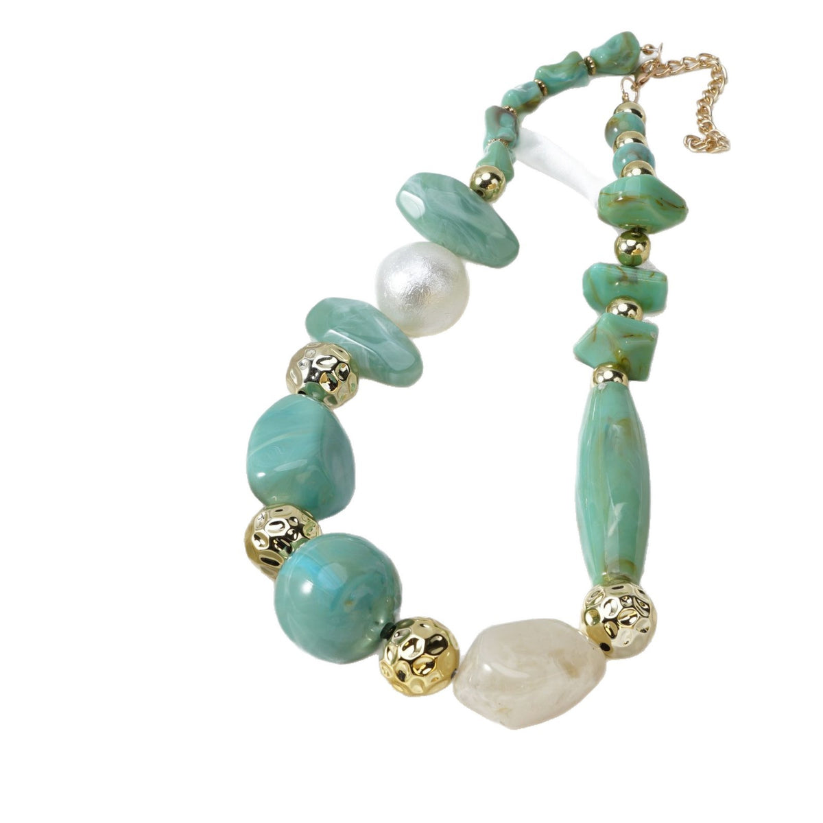 Boho Mint Green Acrylic Bead Necklace