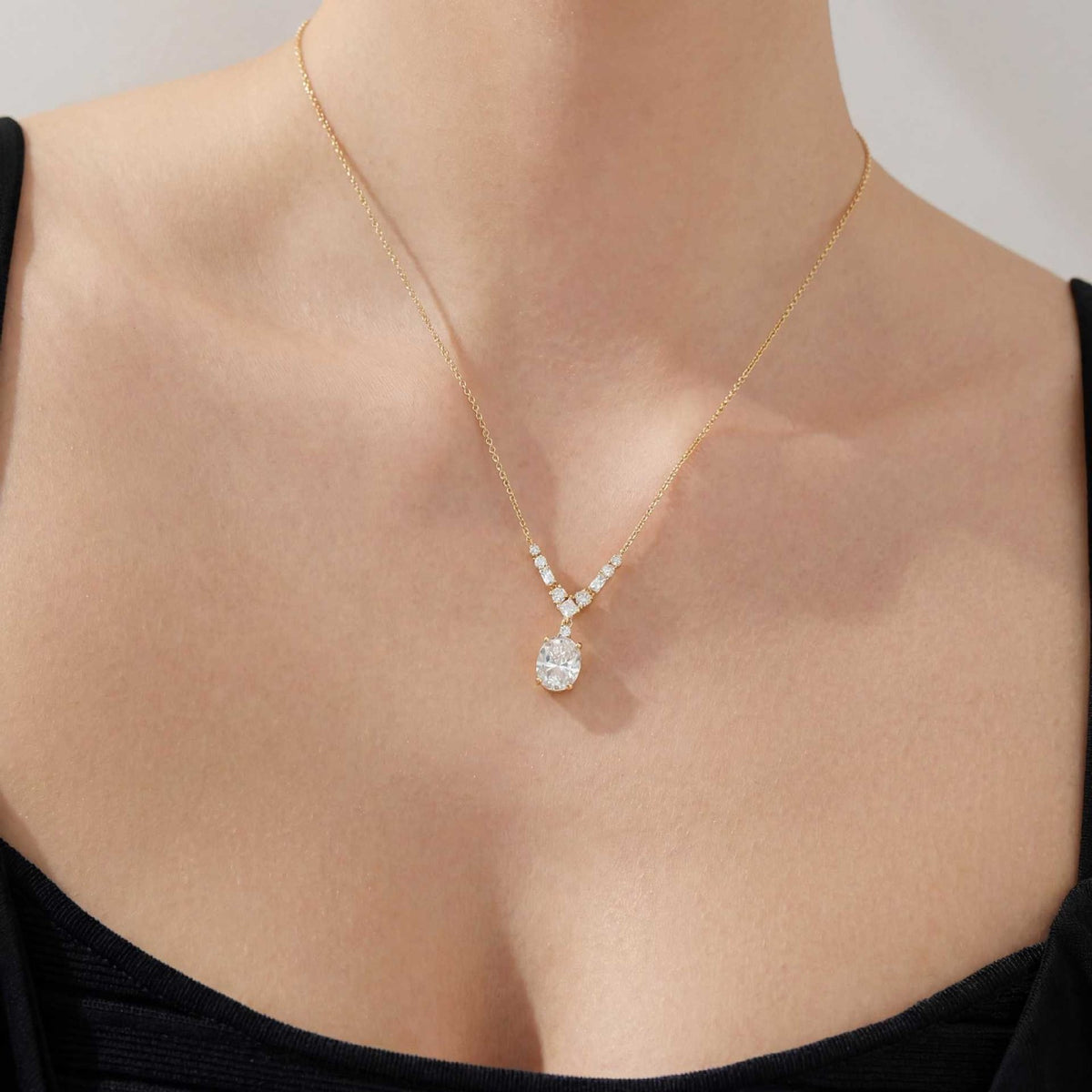 Classy Multi-Shape Zirconia Layered Necklace