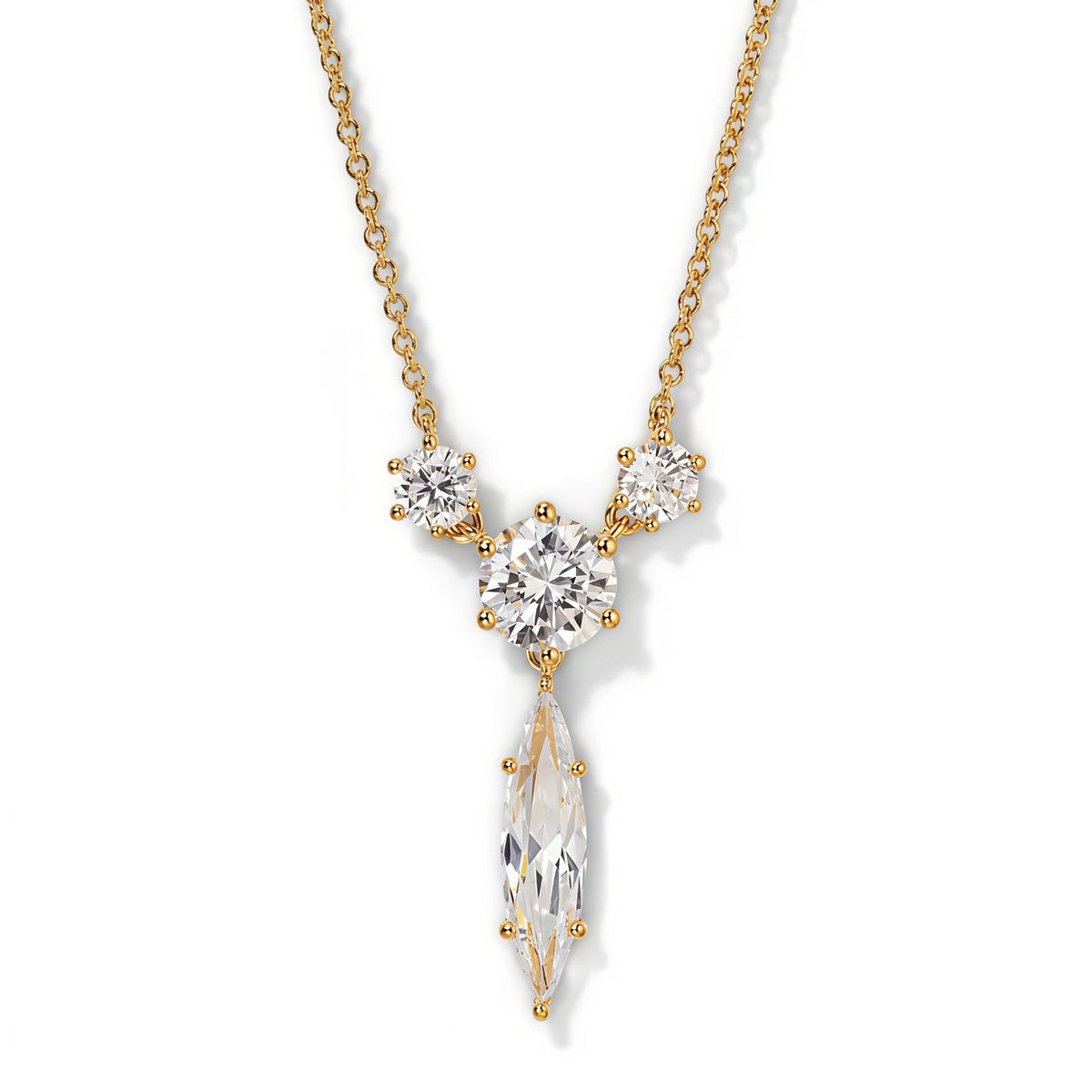 Classy Multi-Shape Zirconia Layered Necklace