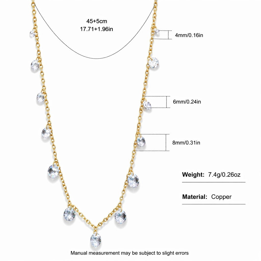 Classy Multi-Shape Zirconia Layered Necklace