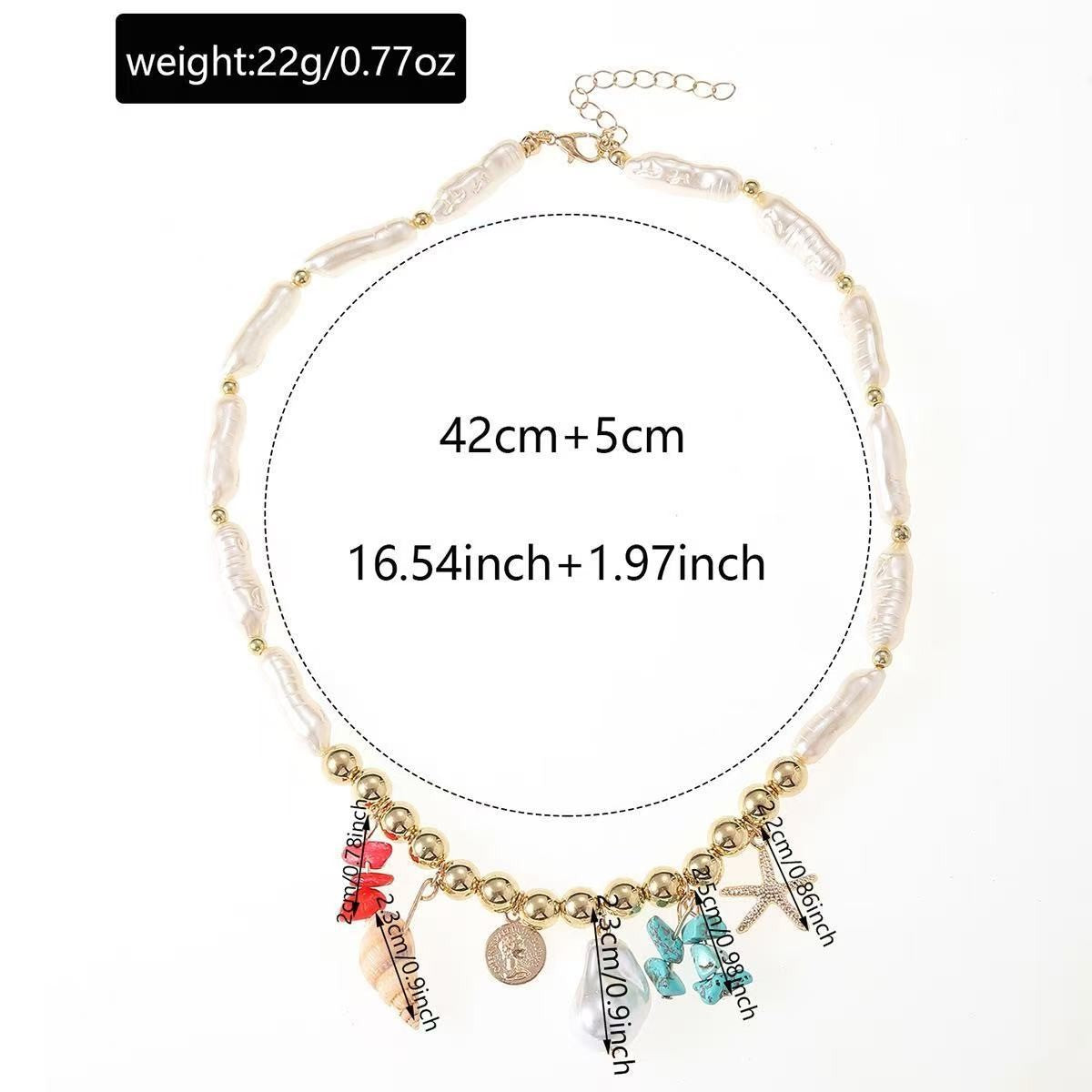 Boho Starfish & Shell Charm Necklace