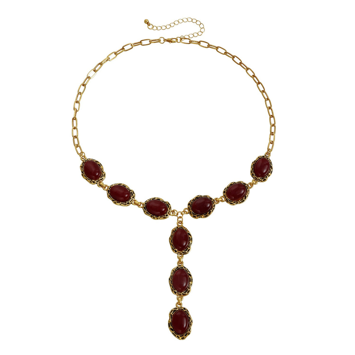 Classy Tiger Eye Geometric Y-Necklace