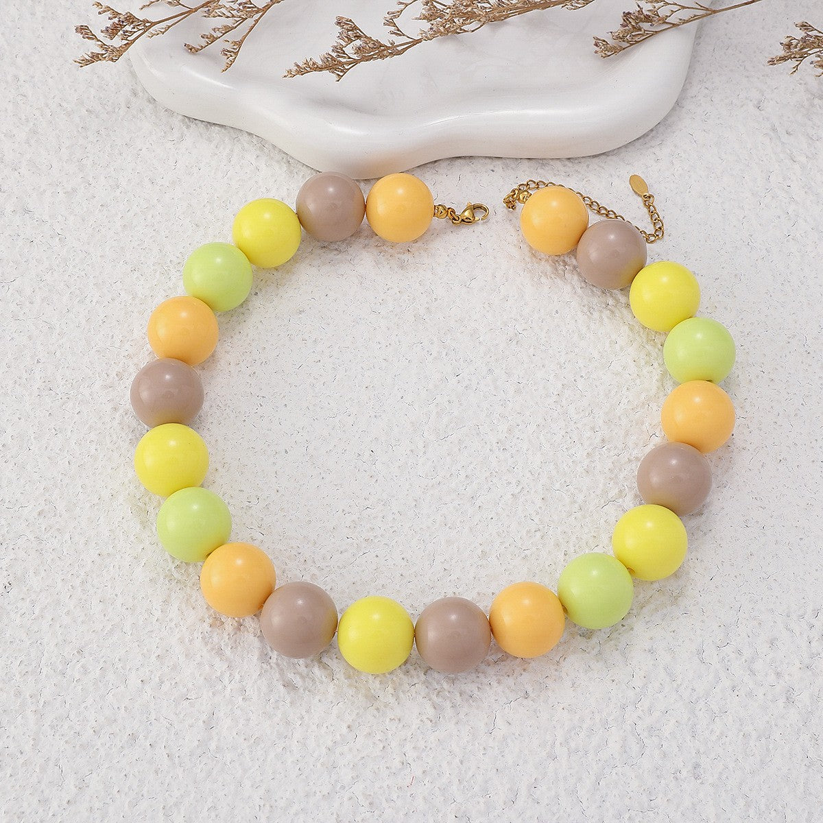 Sweet Pastel Acrylic Bead Collar Necklace