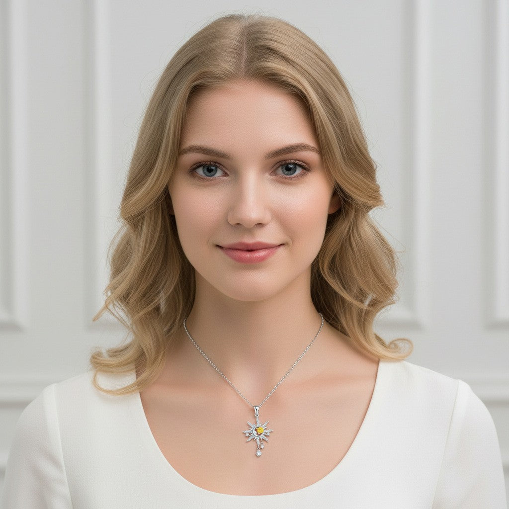 Dainty Sun Moon Star Pendant Necklace