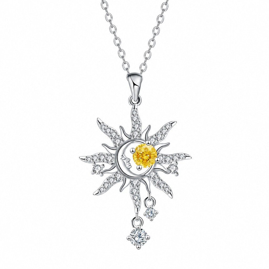Dainty Sun Moon Star Pendant Necklace