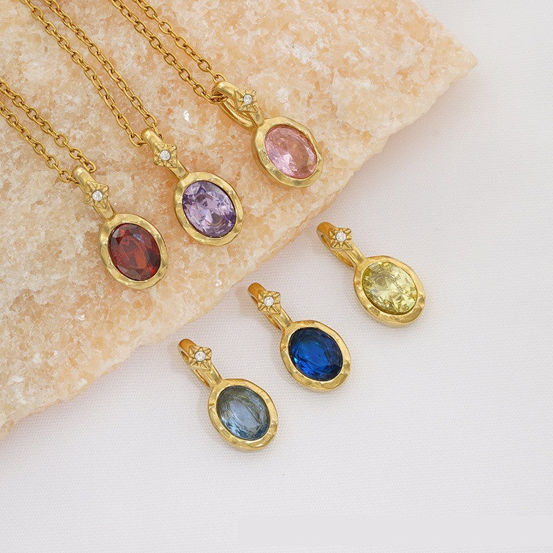 14k Dainty Multi-Gem Layered Necklace