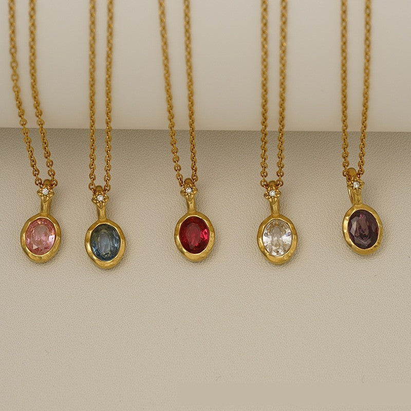 14k Dainty Multi-Gem Layered Necklace
