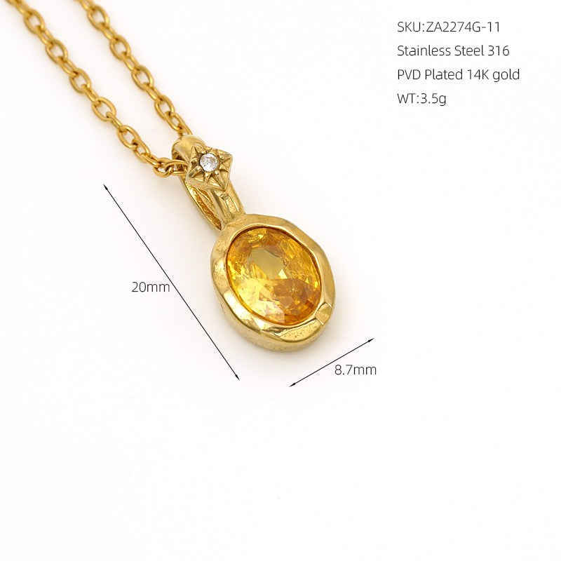 14k Dainty Multi-Gem Layered Necklace