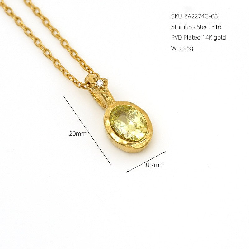 14k Dainty Multi-Gem Layered Necklace