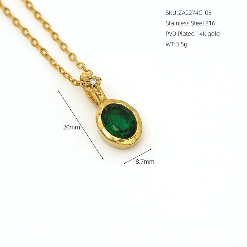 14k Dainty Multi-Gem Layered Necklace