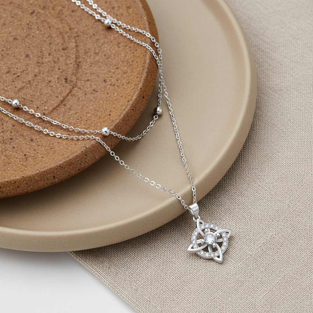 Classy Layered Rhinestone Star Necklace